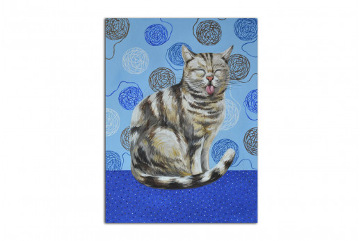 Авторская картина Кот с языком